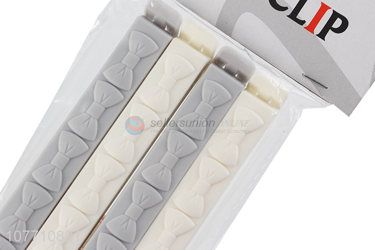 Wholesale bowknot design plastic sealing bag food bread bag clip