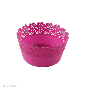 Wholesale exquisite round plastic storage basket desktop waste paper basket