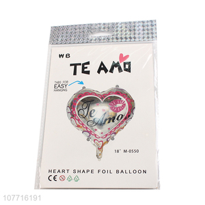 Low price transparent 18 inch Spanish Valentine's Day peach heart balloon