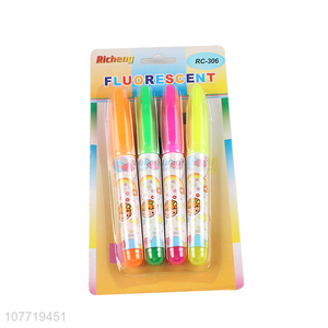 Popular 4 Pieces Cartoon Printing Highlighter Marker Set For Sale