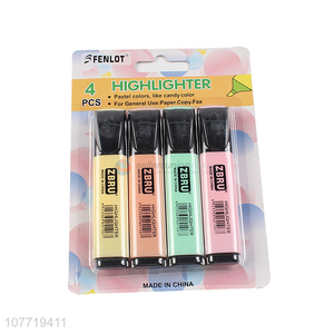 Promotional 4 Pieces Candy Color Highlighter Marker Pen Set