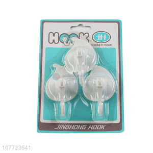 New design 3 pieces traceless sucker hook suction cup wall hooks