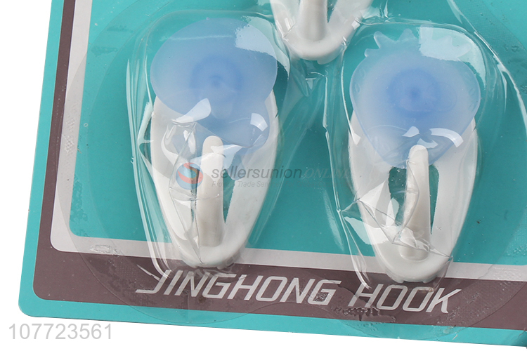 Factory direct sale 3 pieces removable vacuum sucker hook plastic material