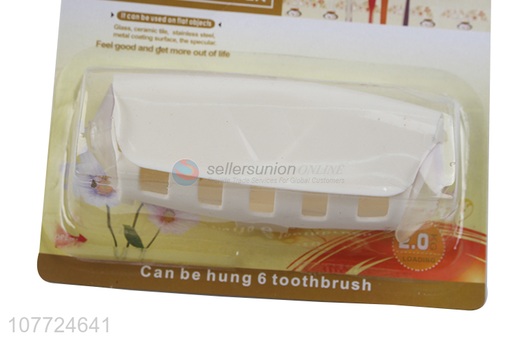 Custom vacuum sucker wall mounted plastic toothbrush hanger for bathroom