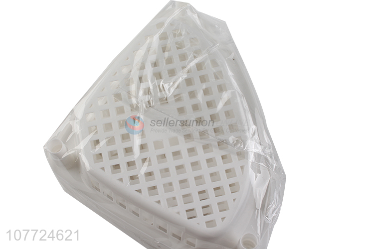 High quality 3-tier triangular plastic storage rack for kitchen and bathroom