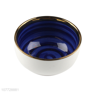 Best seller ceramic tableware restaurant fashionable hand-colored threaded bowl