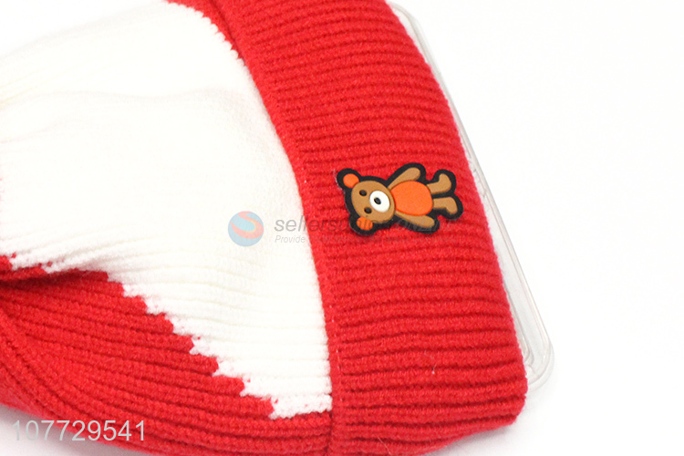 Wholesale kids winter pompom hat toddler beanie cap outdoor cap