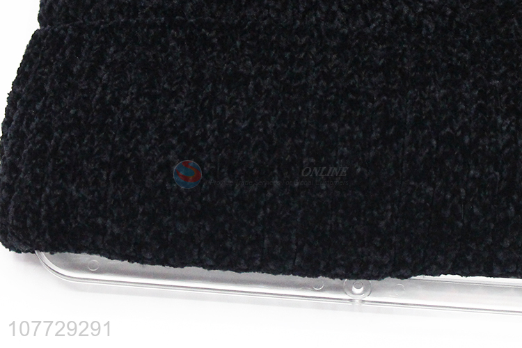 Recent product women winter knitting hat fleece lined beanie cap with pompom