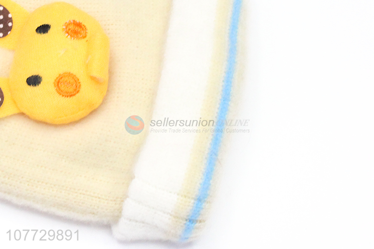 Most popular cartoon giraffe kids winter cap knitted beanie hat