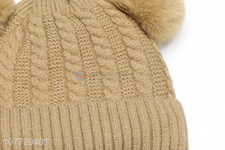 Good sale winter beanies children outdoor hat with pompom