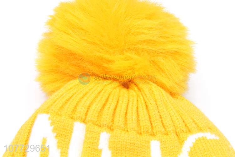 Most popular toddler children winter cap jacquard knitting beanie hat