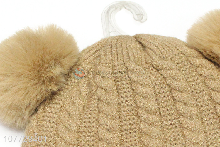 Good sale winter beanies children outdoor hat with pompom