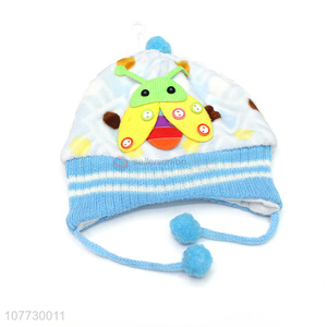 High quality cartoon animal children earmuff hat toddler cuffed beanie cap