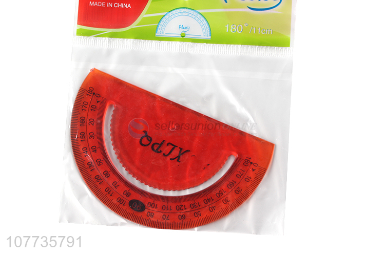 Custom logo 180 degree plastic protractor ruler measuring tool