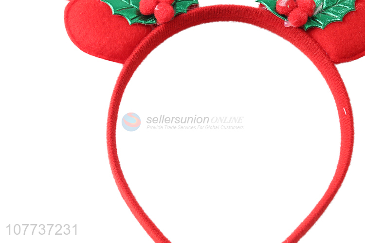 Hot selling red fruit bell antlers headband Christmas party dress up headwear