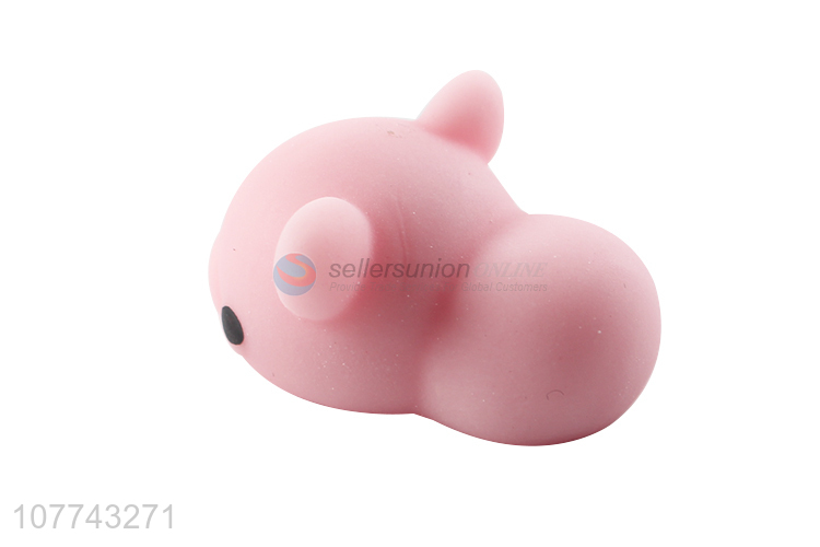 Innovative design small pink bear shape rebound toy