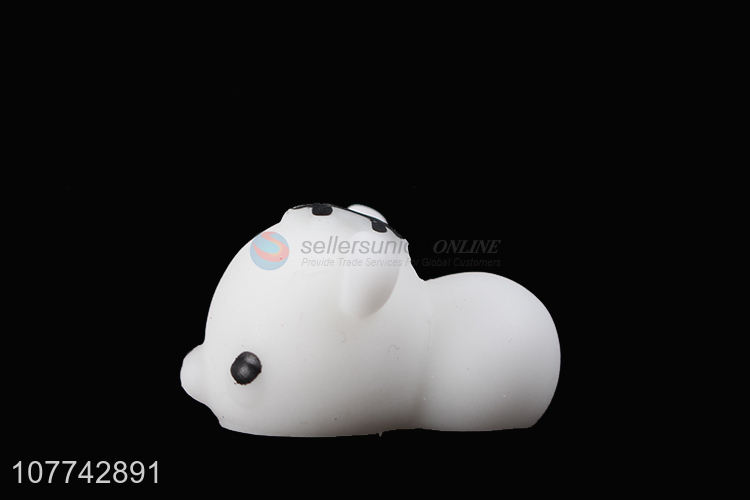 Cute white bear shape pinching music decompression vent pressing toy