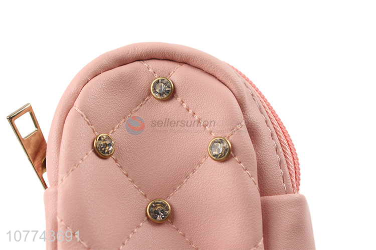 New Arrival Pink Change Purse Ladies Coin Case With Key Ring