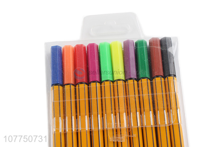 Factory price 10 colors fine line markers permanent fine liner