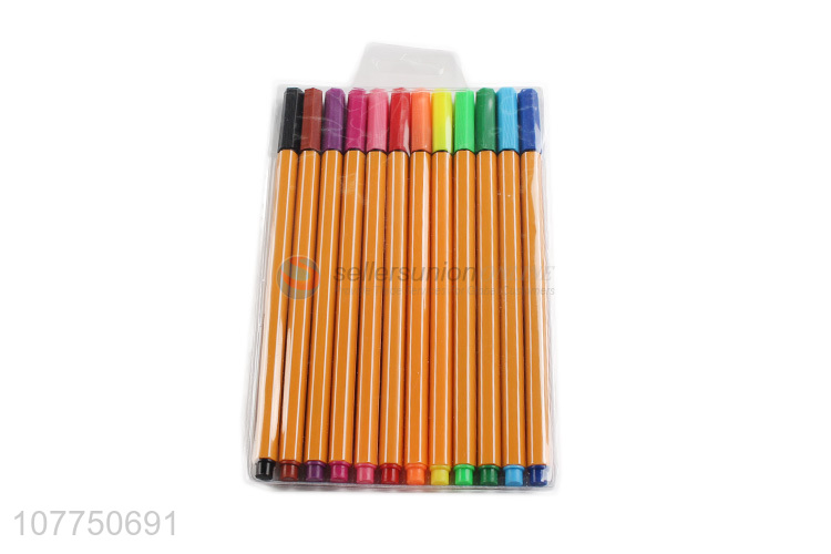 Low price 12 colors drawing marker pens fine line markers