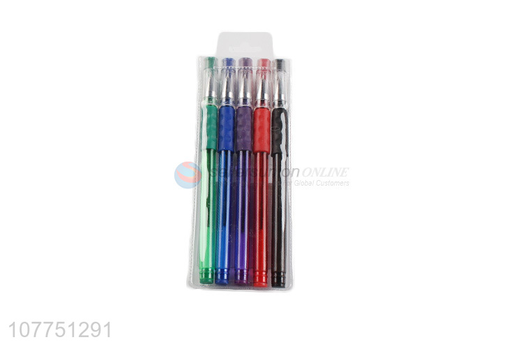 Low price 5 colors plastic ball pens multicolor ball-point pens