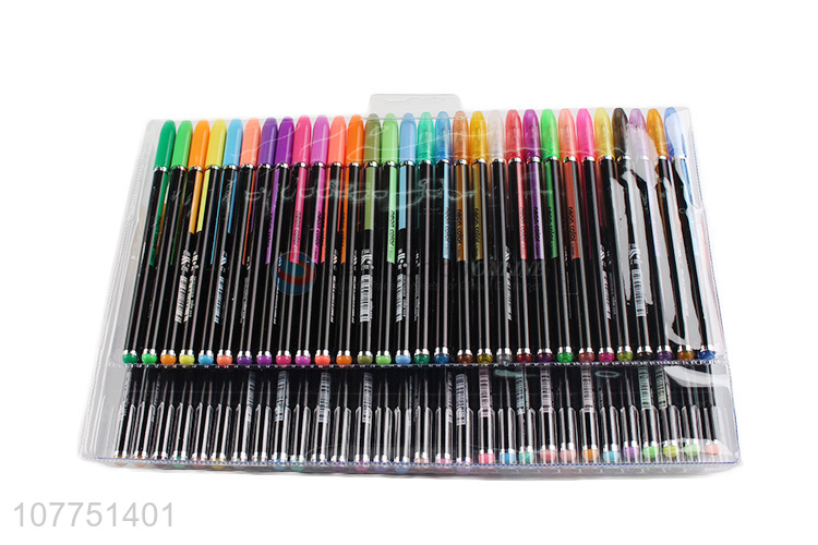 Hot sale 60 neon colors highlighters glitter marker pen set