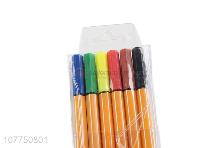 Low price 6 colors fine liner pen waterproof marker