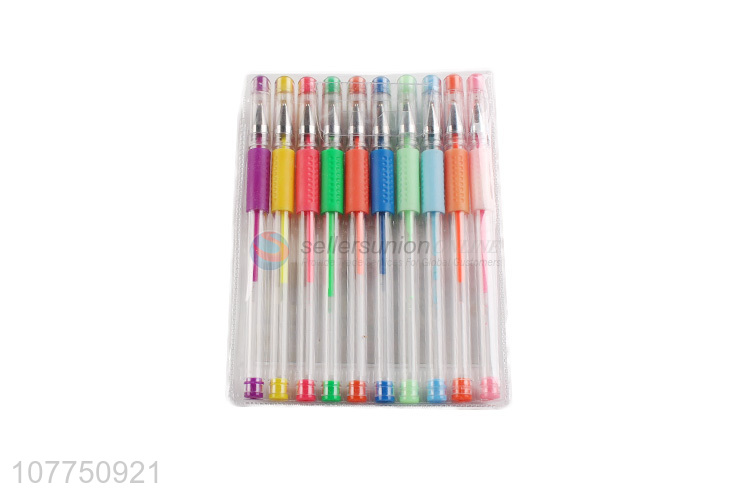 Good quality 10 colors gel ink pen coloring scented gel pens