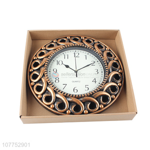 Classic retro three-dimensional engraving clock study wall clock