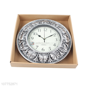 Imitation metal retro home living room decoration quartz wall clock