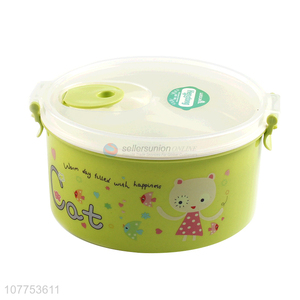 Delicate Design Two Layers Lunch Box Round Bento Box