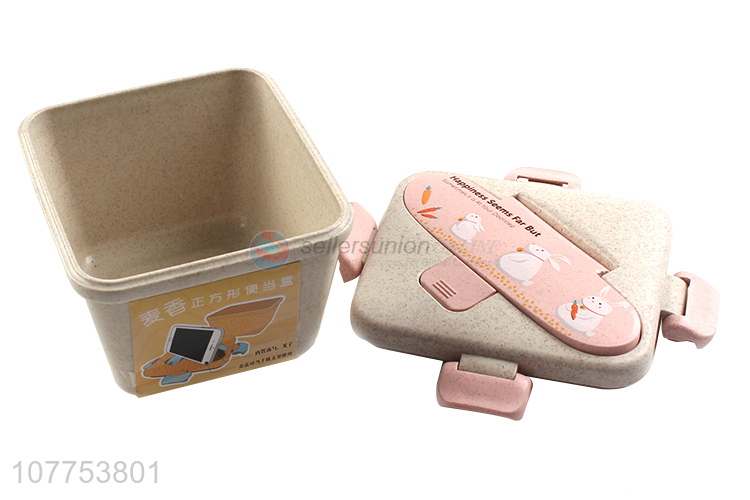 Wholesale Creative Square Lunch Box With Tableware Set