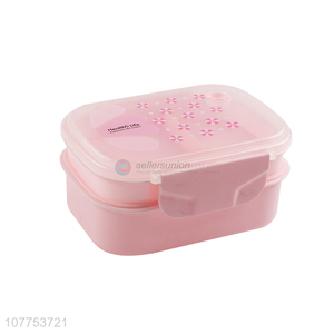 Wholesale Two Layers Plastic Lunch Box Colorful Bento Box