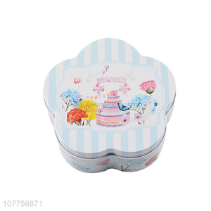 Custom Flower Shape Tin Can Fashion Gift Box Tin Box