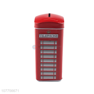 Custom Telephone Booth Design Tin Box Best Saving Pot
