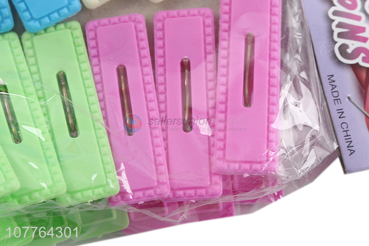 Best selling 12 pieces clothes clamps colorful clothes pegs