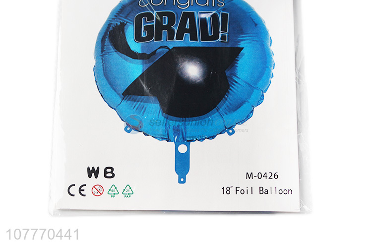 Popular product cheap price round foil balloon for graduation