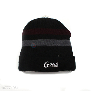 Wholesale black knitted hat Windproof knitted hat for men