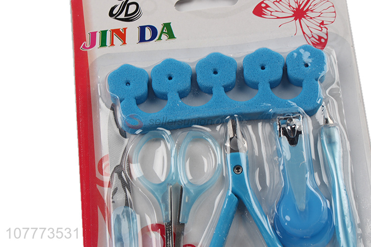 Hot selling 6 pieces manicure pedicure set nail clipper cuticle scissors set