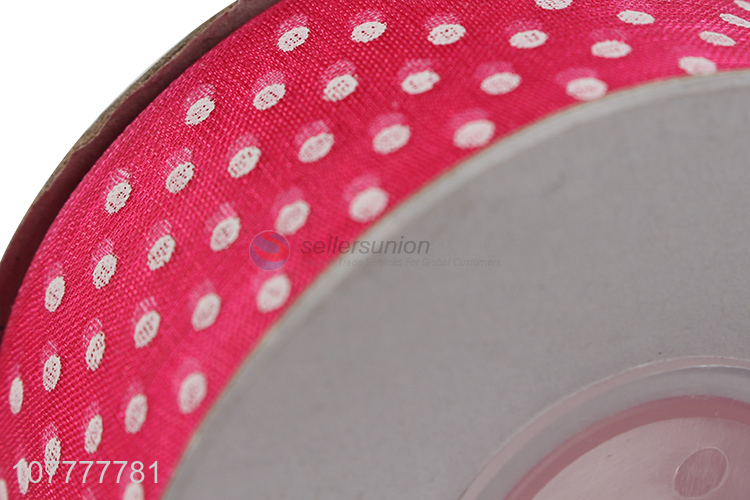 Hot sale 28mm polka dot grosgrain ribbon custom printed ribbon
