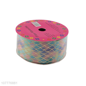 Wholesale personalized 40mm fish scale pattern grosgrain ribbon