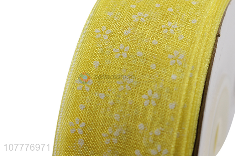 Wholesale 25mm flower pattern grosgrain ribbon curtain accessories