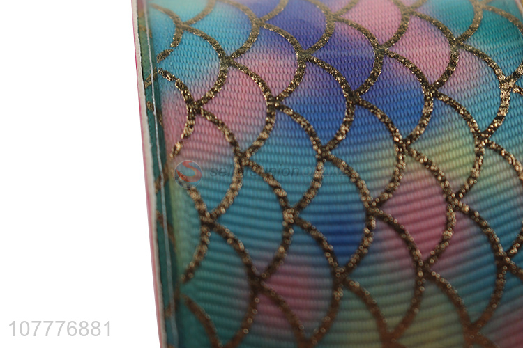 Wholesale personalized 40mm fish scale pattern grosgrain ribbon