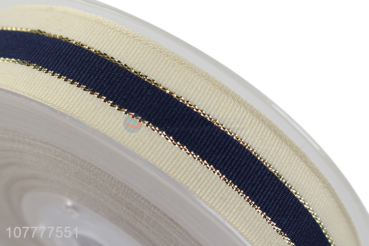 New arrival 25mm gold thread grosgrain ribbon diy handmade material