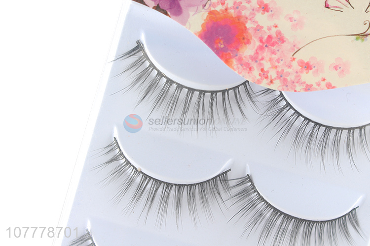 Factory supply natural long 3D fake eyelash fluffy silk eyelashes