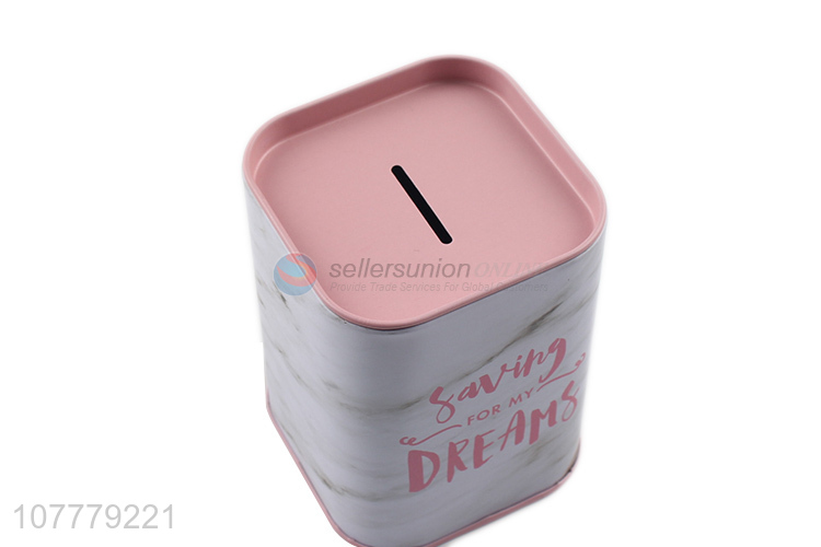 Good Quality Tin Piggy Bank Fashion Square Saving Pot