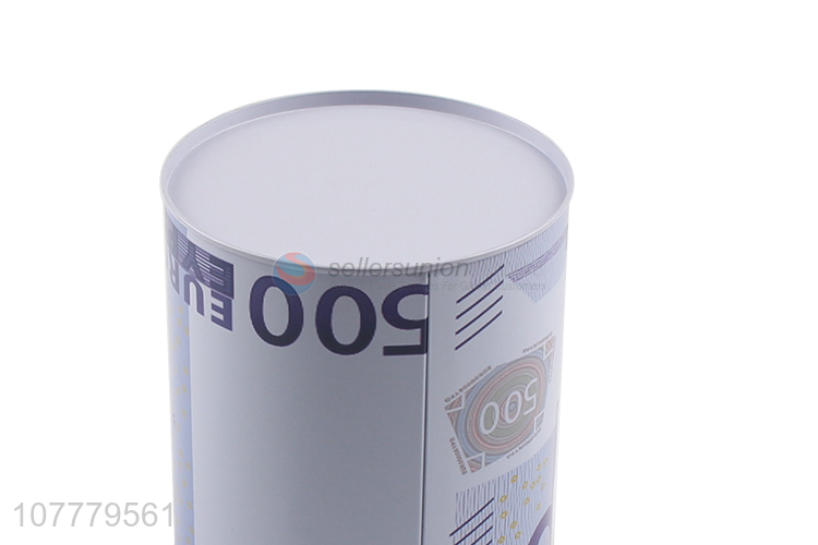 Wholesale Cylinder Tinplate Money Box Fashion Saving Pot