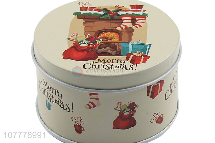 Delicate Design Round Tin Can Packing Case Storage Box