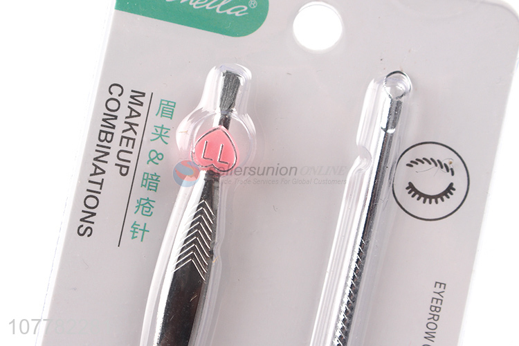 Good price skin care set with eyebrow tweezers and acne needle