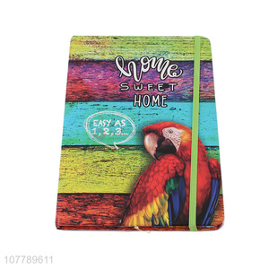 Retro design student notebook doodle parrot notebook